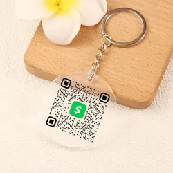 Custom Scannable QR Code Social Media Website Cash Key Chain Acrylic Scannable Keychain Personalized Website Business