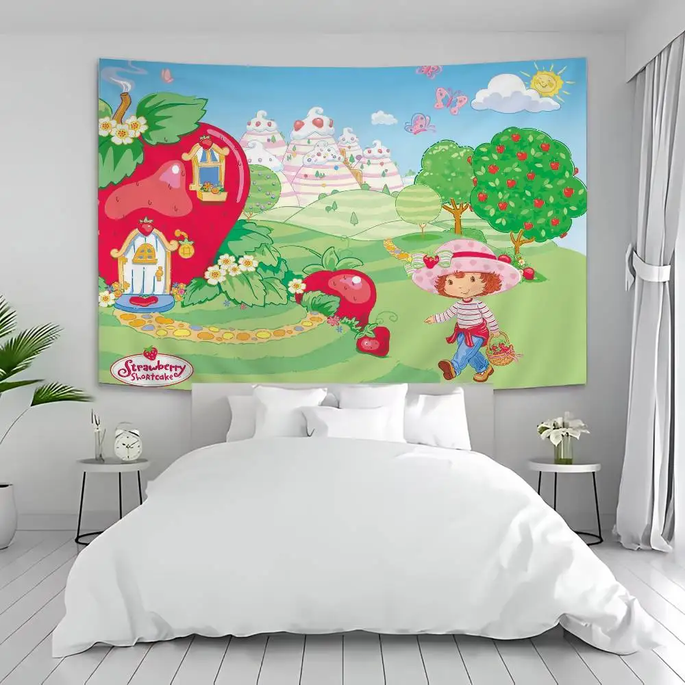 S-strawberry-shortcakeS Colorful Tapestry Wall Hanging Hanging Tarot Hippie Wall Rugs Dorm Wall Art Decor