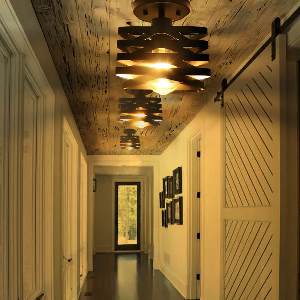 

Retro Flush Ceiling Light Wrought Iron Vintage Style Living Room Bedroom Hallway Kitchen Lamp Living Room Light Fixtures