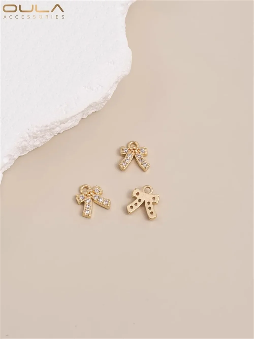 

14K Gold-Color Plated Zircon Small Pendant Christmas Series - Micro Inset Snow Fruit Cherry Pineapple DIY Jewelry Accessory