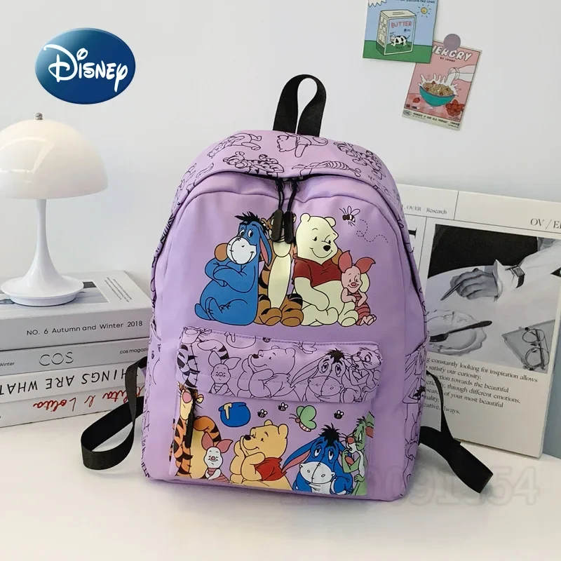 Disney Winnie The Pooh New Children's Backpack Luxury Brand Children's Schoolbag Cartoon Cute Student Backpack Large Capacity