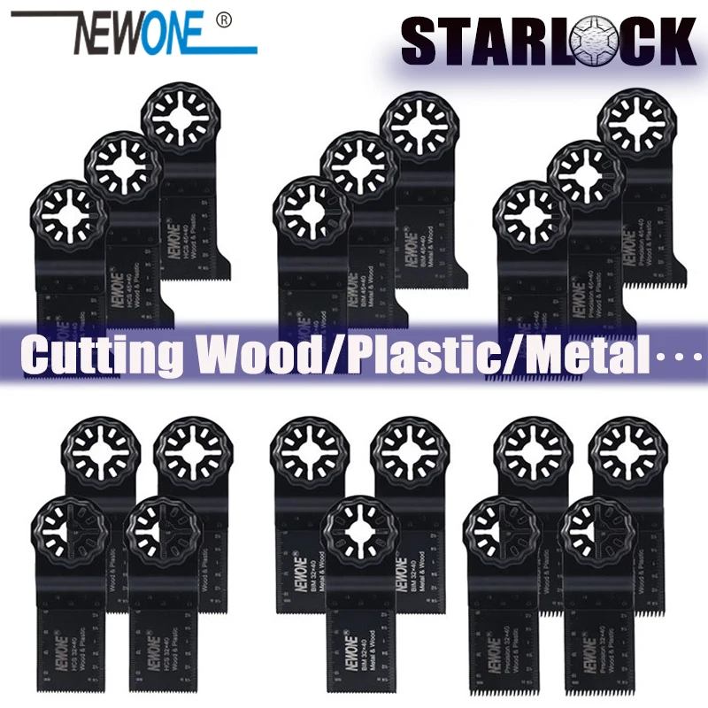 

NEWONE E-cut Multi Tool Blade Set 20 Piece Oscillating Tool Blades Wood Metal (Starlock)