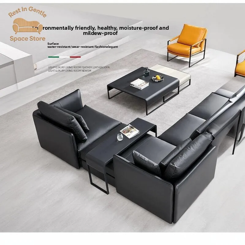 sofa spans several sofas, small table removable corner table, iron plate edge table, light luxury high-end coffee table