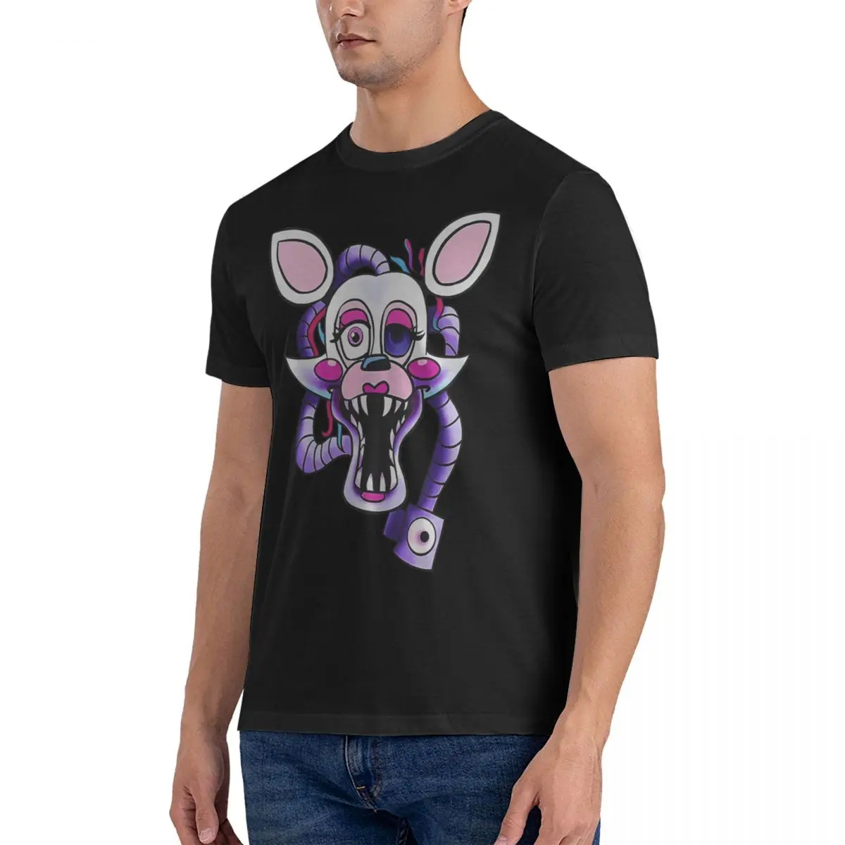 Men FNAF Five Nights T Shirt Vanny Pure Cotton Clothing Novelty Short Sleeve Crewneck Tee Shirt Summer T-Shirt