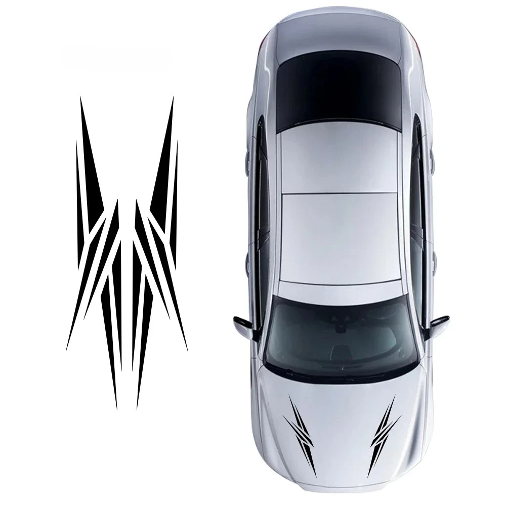 2PCS Car Engine Hood Stickers Self Adhesive Racing Style Vinyl Decals Auto Bonnet Cover Styling Decoration Stickers Accessories