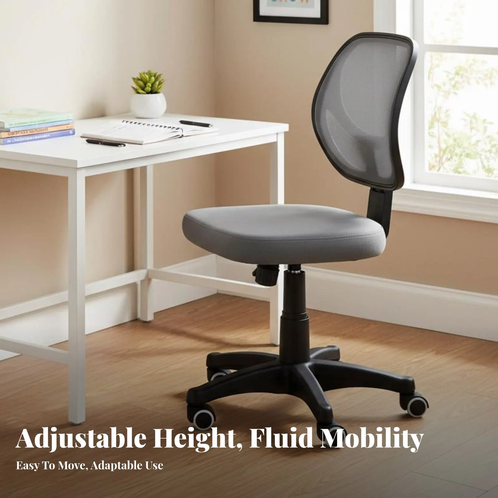 

Стул на колесиках без подлокотников, регулируемый по высоте, компактный дизайн, мобильные ролики для детей и студентов