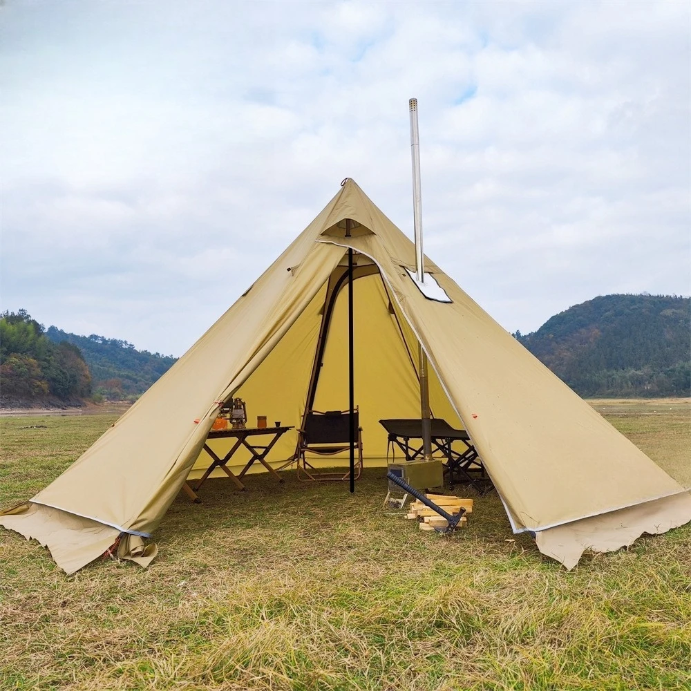 400PRO Winter Snow Skirt Wild Camping Chimney Firewood Stove, Great Pyramid Hot Tent