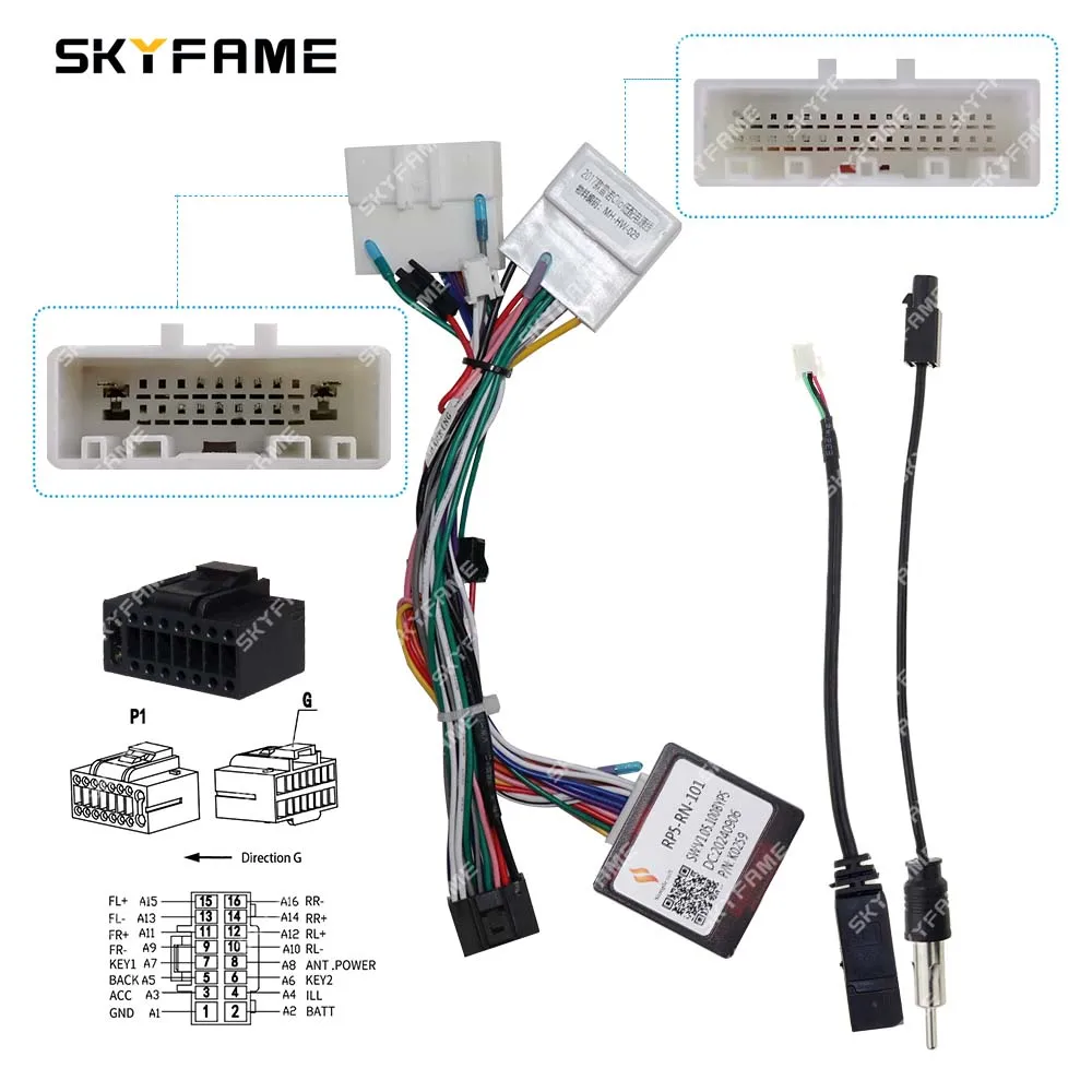 SKYFAME Car 16pin adattatore per cablaggio Canbus Box Decoder per Renault Captur Clio 4 Opel Vivaro B RP5-RN-101