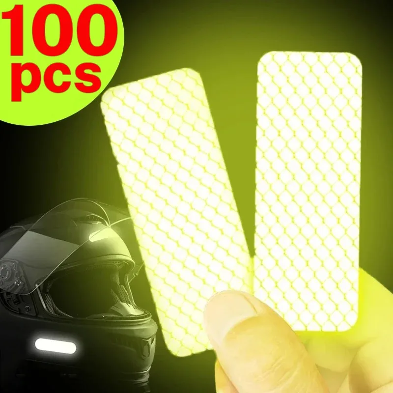 100/60/20/10PCS Helmet Safety Warning Reflective Stickers Waterproof High Visibility Reflector Tape for Night Riding Walking Car