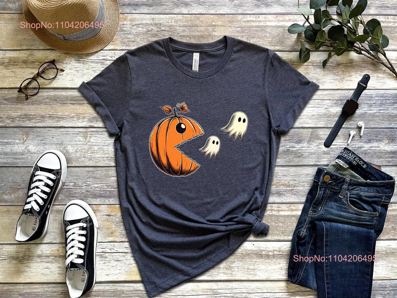 Halloween T Shirt Pac ween Pumpkin Trick or TreaT Season Ghost long or short sleeves