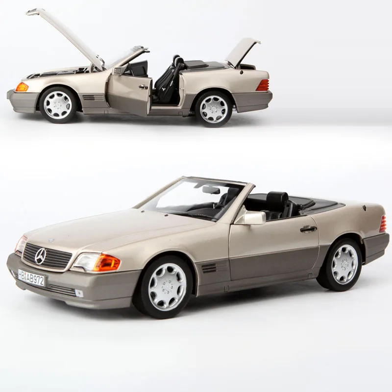 Diecast 1:18 Scale 500SL R129 1989 Convertible Alloy Car Model Collection Souvenir Display Ornaments Vehicle Toy