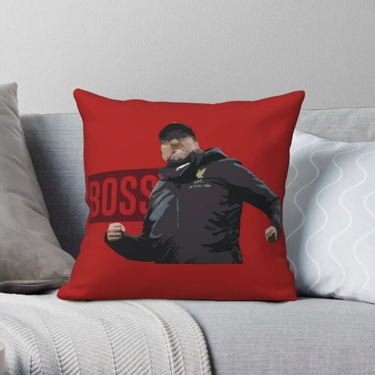 The Boss Jurgen Klopp Square Pillowcase Polyester Linen Velvet Printed Zip Decorative Throw Pillow Case Bed Cushion Cover 45x45