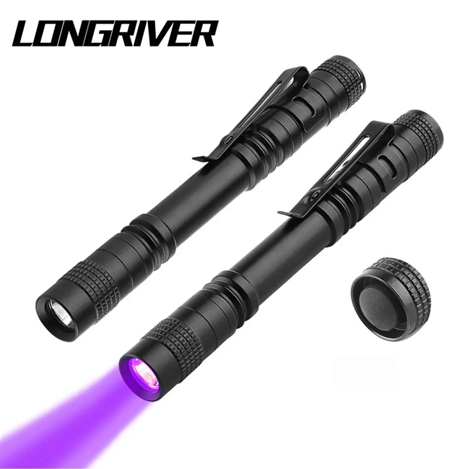 LONGRIVER AAA Flashlight Portable Mini UV Flashlight Ultraviolet Lamp USB Rechargeable Purple Lantern Carpet Pet Urine Detector