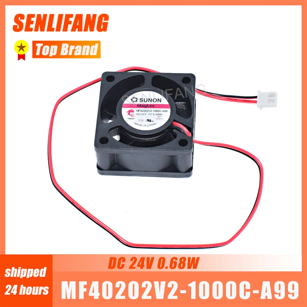 New Well Tested MF40202V2-1000C-A99 DC 24V 0.68W 40x40x20mm 2-Line Square Server Cooling Fan