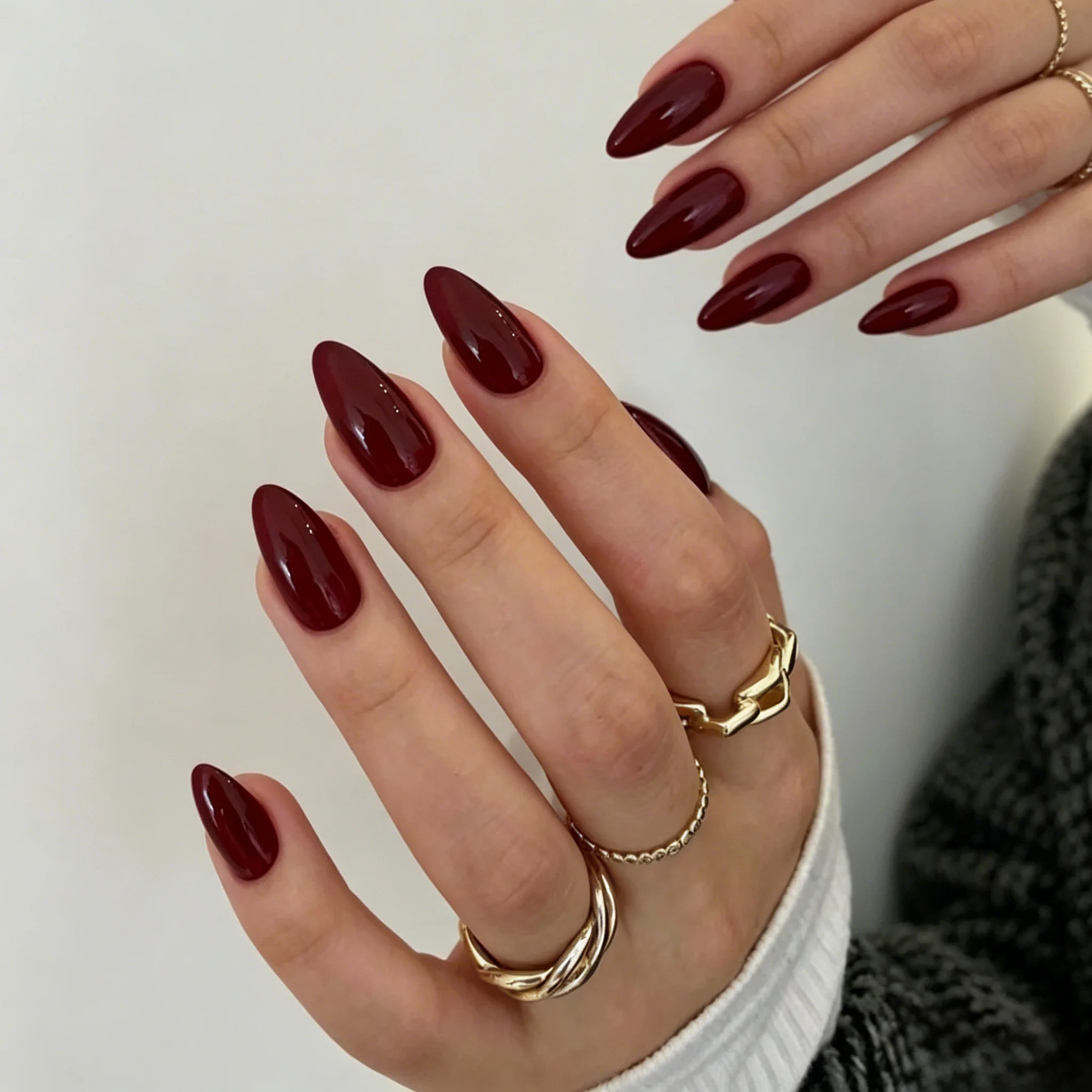 24Pcs/Set Simple Wine Red Fake - Nail Art Red recension och pris