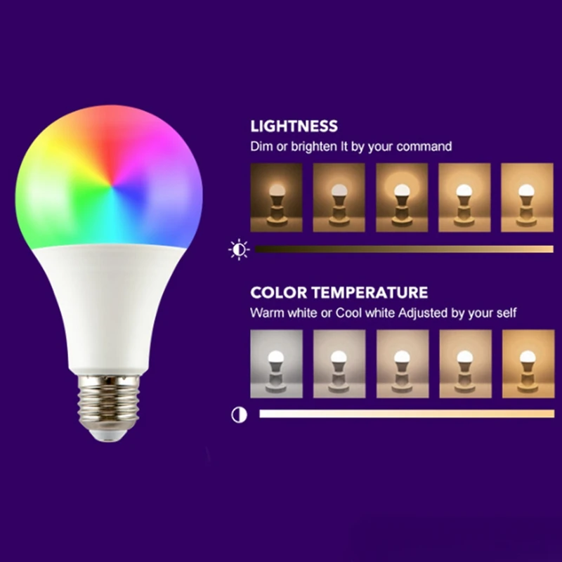 Projecteur LED multicolore avec télécommande, budgétaire RVB, ampoule LED à intensité variable, proxy document 16, 15W