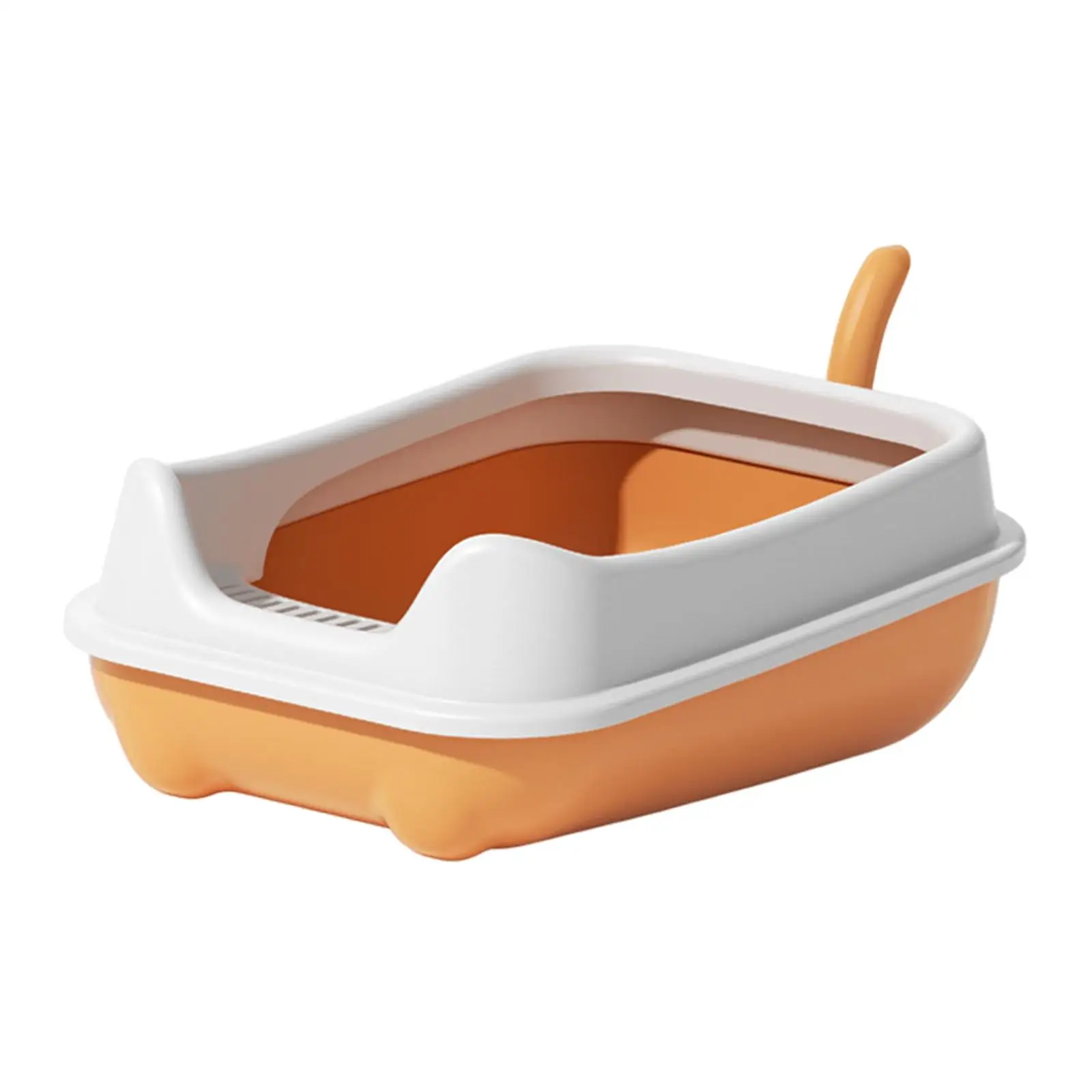 Reusable Cat Litter Box High Sides Open Top with Frame Scatter Protect Deep Kitty Litter Pan for Indoor Cats