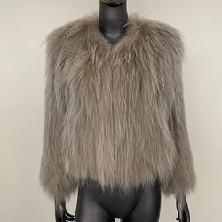 2024 Autumn and Winter New Natural Raccoon Fur Double-sided Woven Fur Coat Thickened Women's Warm Leather Daily Commute