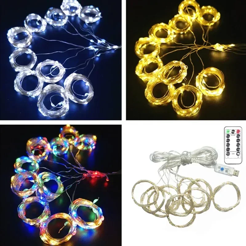 LED جارلاند الجنية ضوء مصباح حديقة سلسلة 6 متر 8 وضع USB الستار ضوء الزفاف عيد الميلاد حفلة عطلة ديكور المنزل في الهواء الطلق