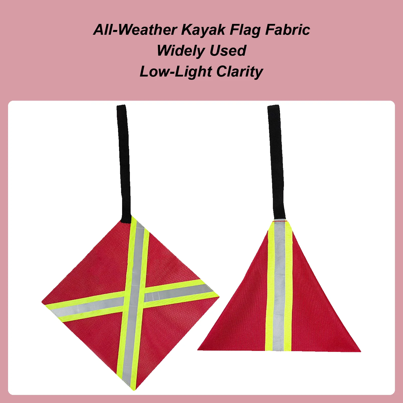 Kayak Safety Flag Kayak Night Warning Flag High Visibility Reflective Sign Travel Pole Accessories For Hauling Car Rv Hitch
