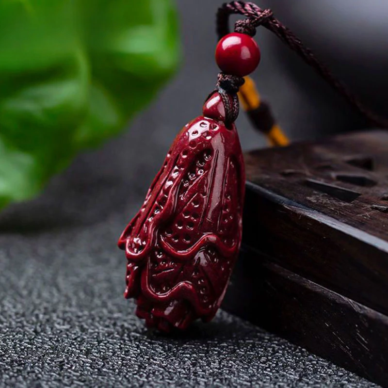 Natural Cinnabar Cabbage Pendant Men's and Women's Fashion Versatile Pendant