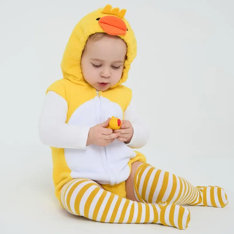 Umorden Easter Yellow Duckling Baby Duck Costume for Baby Infant Boys Girls 0-6M 9M 12-18M Hoodie Sleeveless Bodysuit Stockin！1e