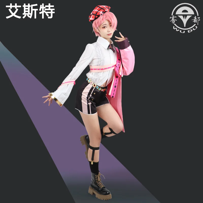 

Aster Cosplay Costume Wig Game Nu Carnival Aster Cosplay Outfits Halloween Carnival Suit Short Pink Hair Halloween Role Play