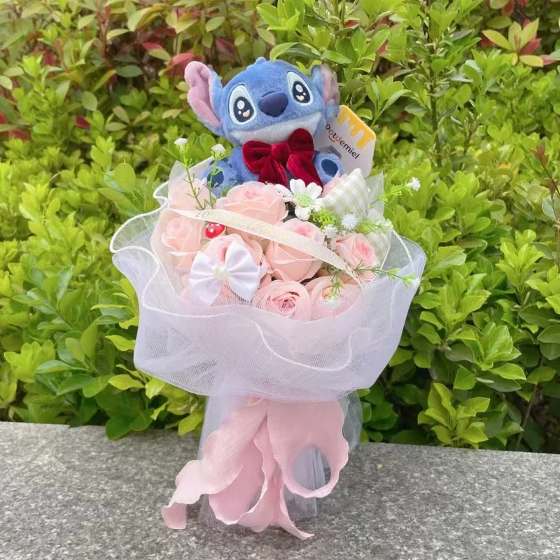 

Классические плюшевые куклы Стич и Лило из аниме, оригинальные, ручной работы, креативные букеты, подарки на Рождество, день рождения, выпускной, День святого Валентина