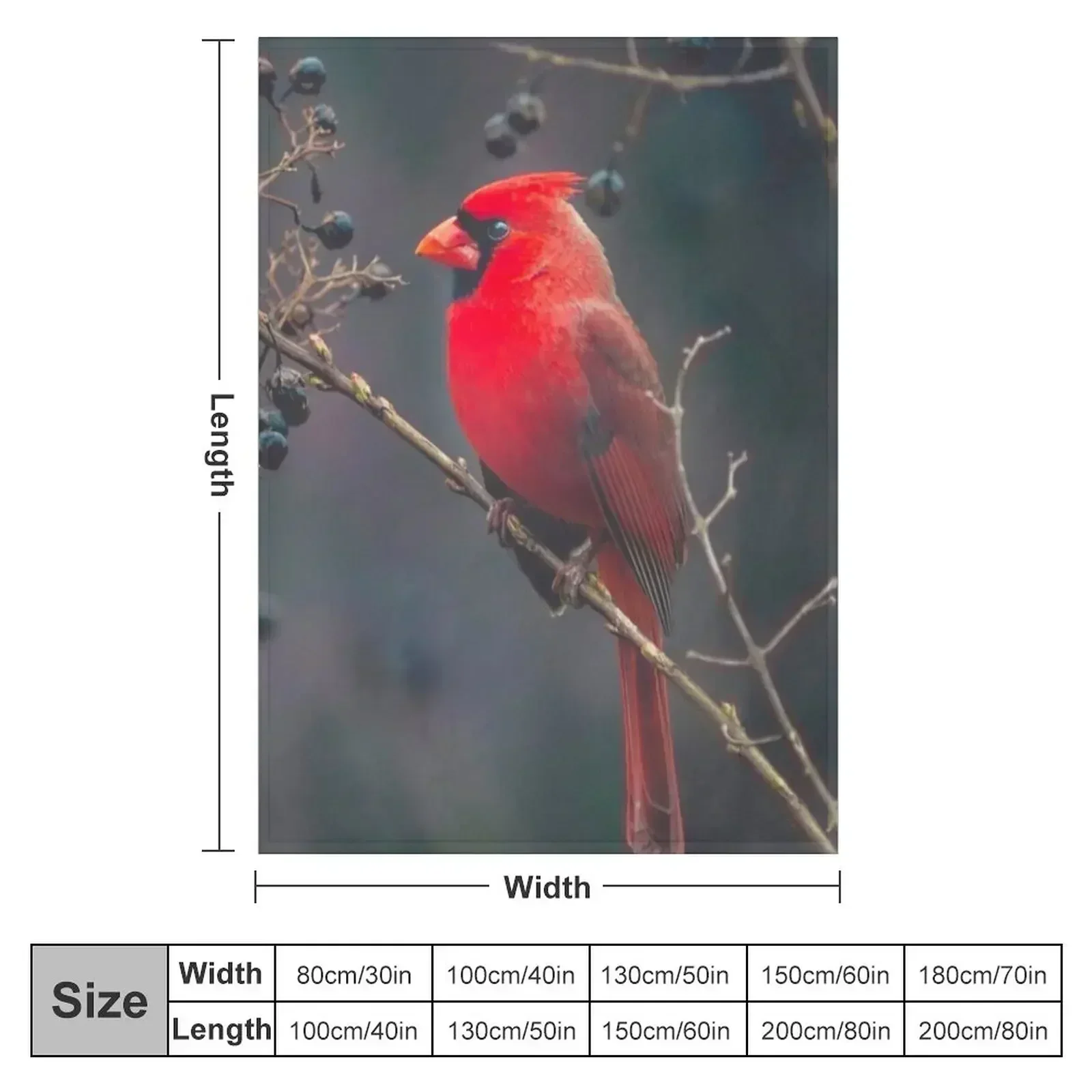 Cardinal On A Branch Throw Blanket Flannel Fabric Flannel Large Hair Blankets
