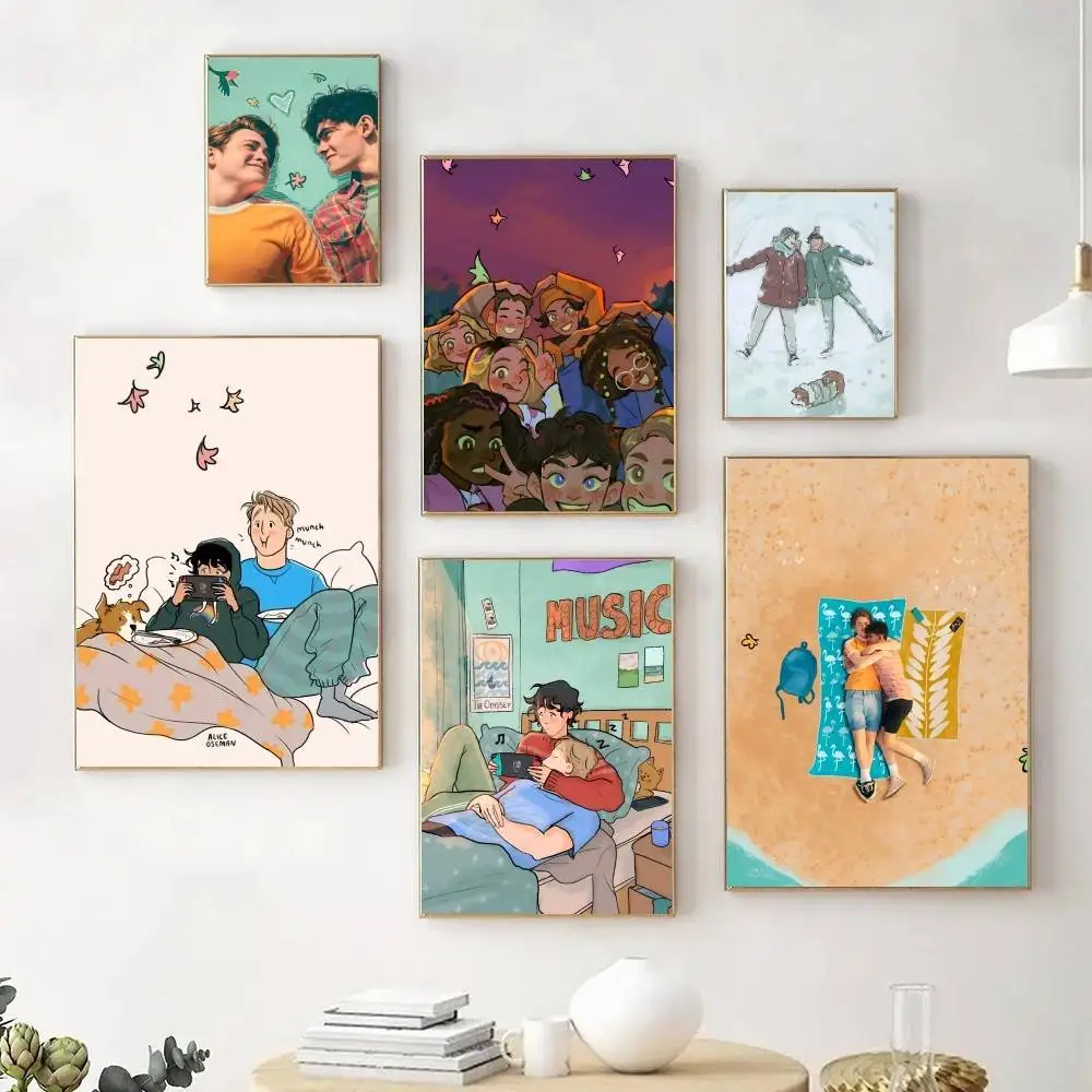British Romantic Comedy H-Heartstopper Manga Poster Self Adhesive Waterproof Ideal For Living Room Bedroom Bar Decoration
