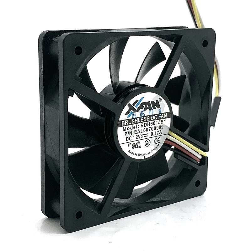 

RDH6015S1 6CM Mute Silent Fan XFAN 6015 12V 4-wire 4300RPM 0.17A PWM Controlled CPU Chassis Fan 60X60X15mm