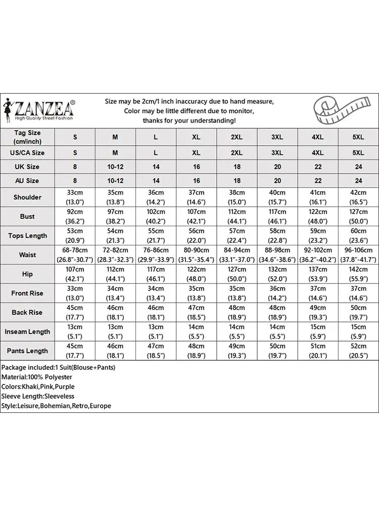 ZANZEA Summer Elegant Work Trousers Suits 2PCS Stylish Women V Neck Sleeveless Tops Short Sets Fashion Tracksuit Pants Sets 2024