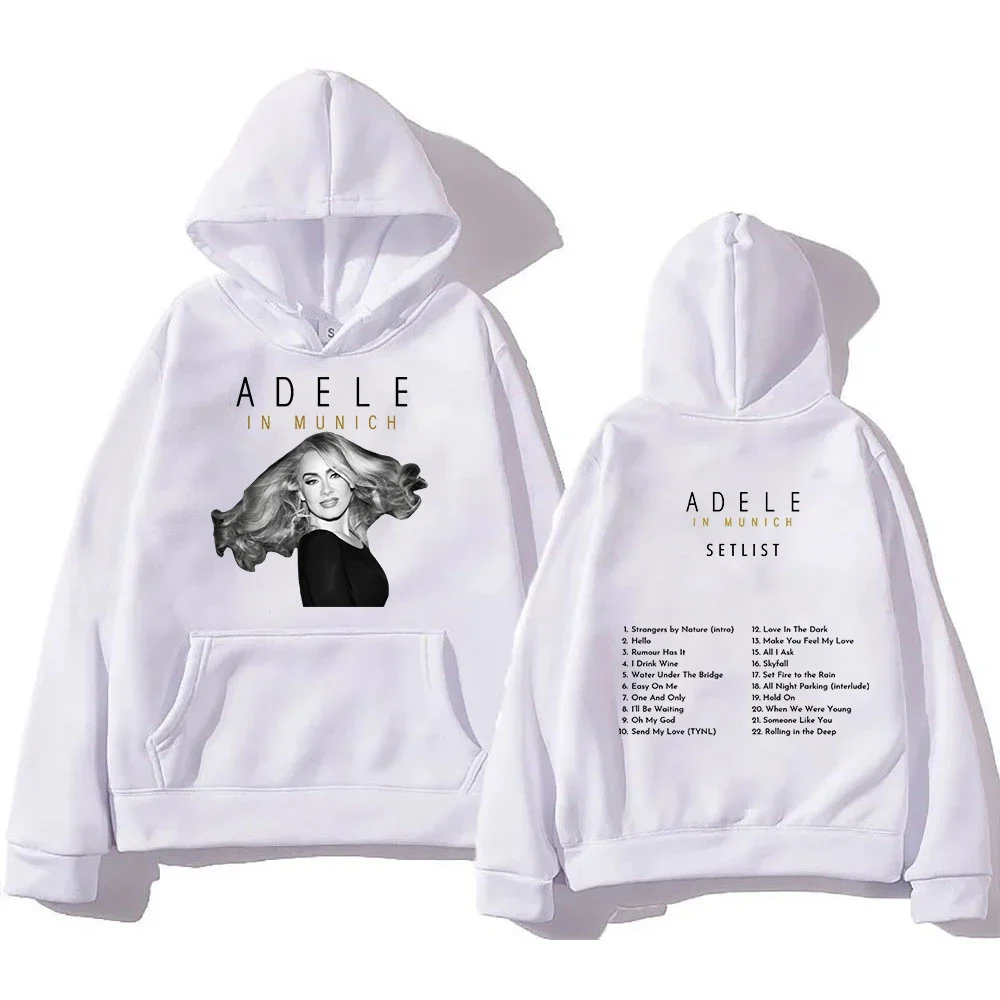 Adele in Munich Tour 2024 Fashion Men/women Hoodies Harajuku Aesthetic Clothes Unisex Winter Fleece Pullover Sweatshirt Vintage