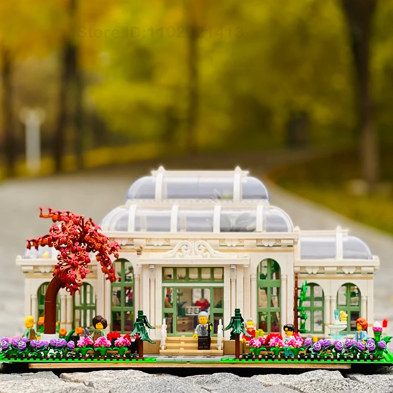 Creative Ideas Botanical Garden Set Compatible 21353 Building Blocks Glasshouse Streetview Modular Model DIY Bricks Toys Gift