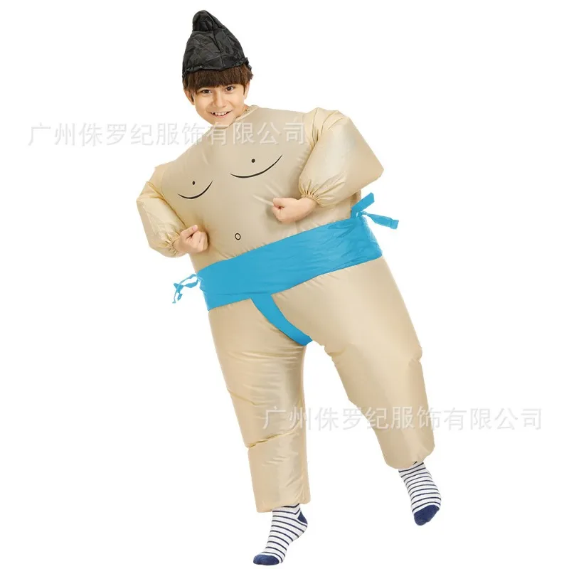Inflatable Sumo Wrestler Costume - Funny Fat Man Blow Up Suit for Halloween & Party Props