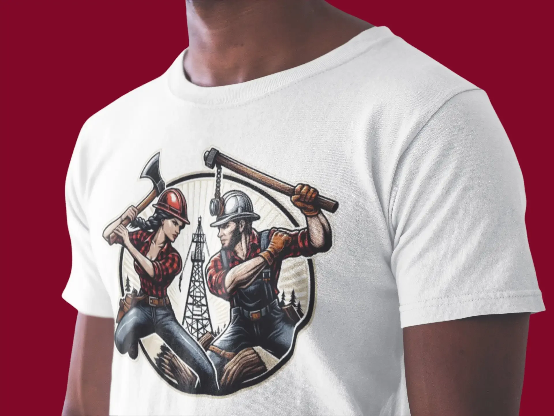 Lumberjack T Shirt Oil Rigger Battle Industry Lumber Fight