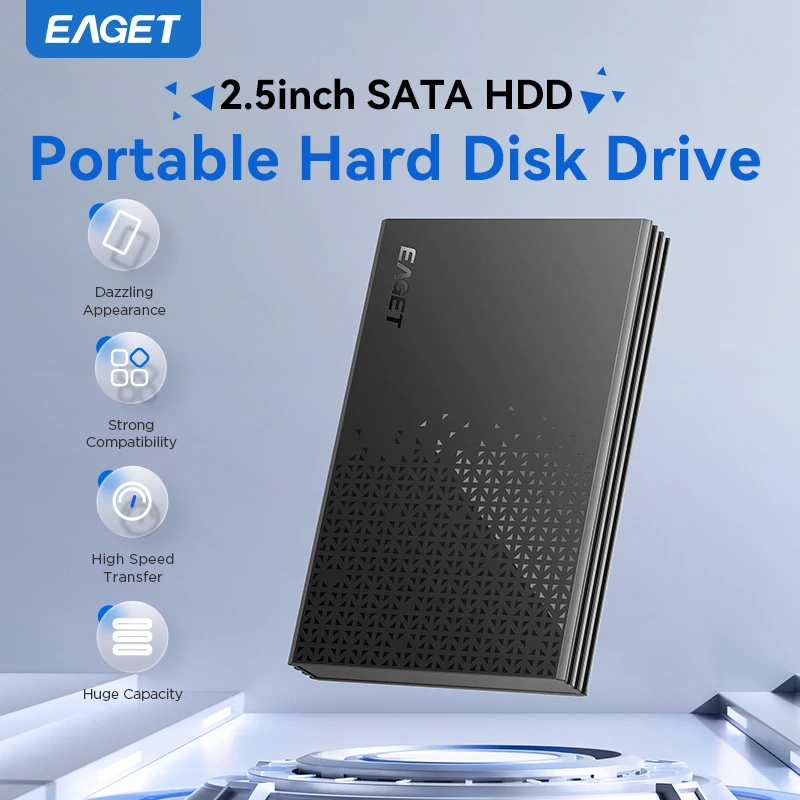 Eaget G30 2.5 Inch Portable External Hard Drive USB3.0 5Gbps High Speed 250GB 320GB 1TB Storage Compatible for PC Mac PS5 Laptop