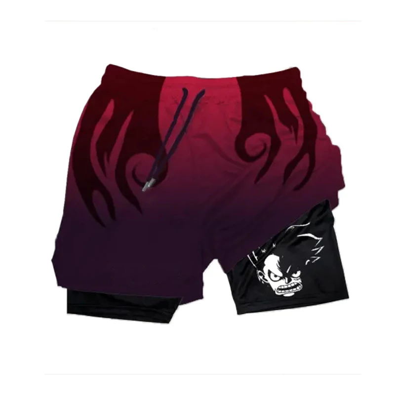 Anime ONE PIECE Gym Shorts Men Women Summer Print Luffy Doflamingo Fitness Running Workout Mesh Quick Dry Sports Shorts Gift