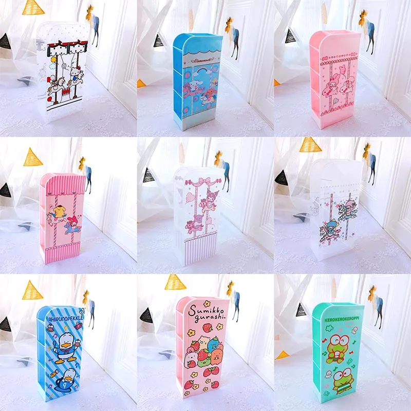 

9pcs/lot Sanrio Melody Kitty Kuromi Pencil Case Kawaii Little Twin Stars Pencil Box Stationery Pen Holder Office School Supplies