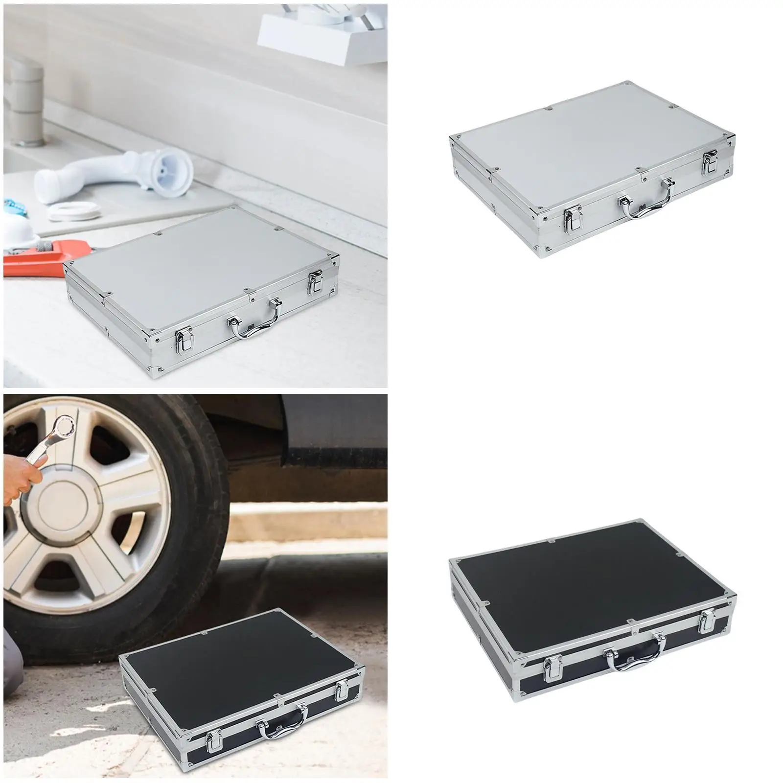 Aluminum Alloy Tool Box Organizer, Wear Resistant Versatile, Hard Storage Case, Carry Case for Travel Outdoor Warehouse