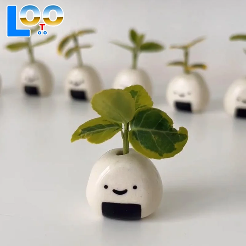 رائعتين اليابانية الحرفية برعم صغير زهرية اليدوية السيراميك كرة الأرز المزهريات الجافة زهرة زهرية اليابانية أونيجيري مصغرة المزهريات 1/2 قطعة