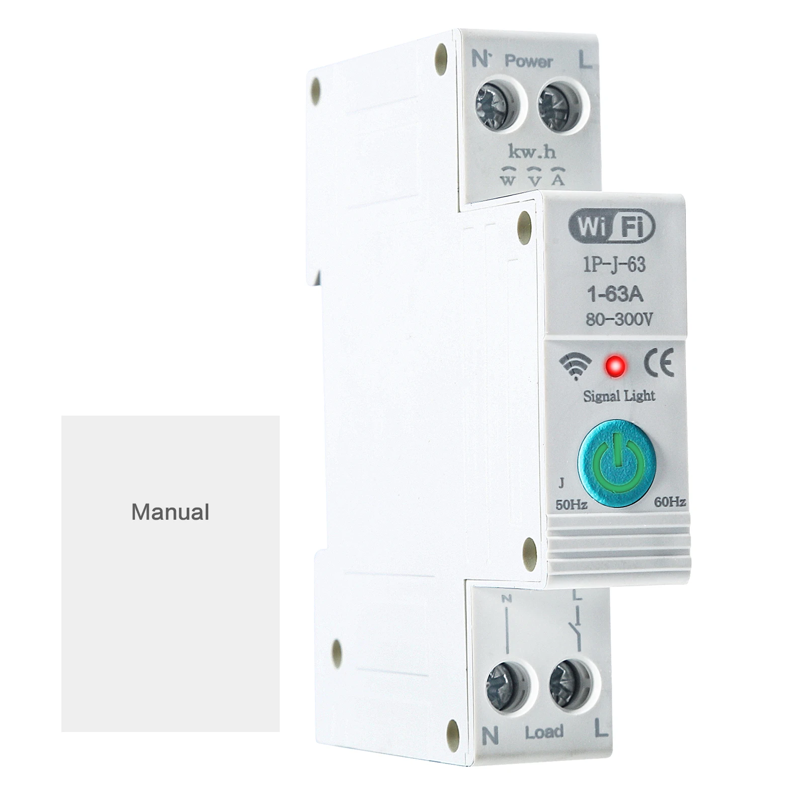 

TUYA WiFi Smart Circuit Breaker Power Metering 1P 63A DIN Rail for Smart Home Remote Control Smart Circuit Breaker Contactor