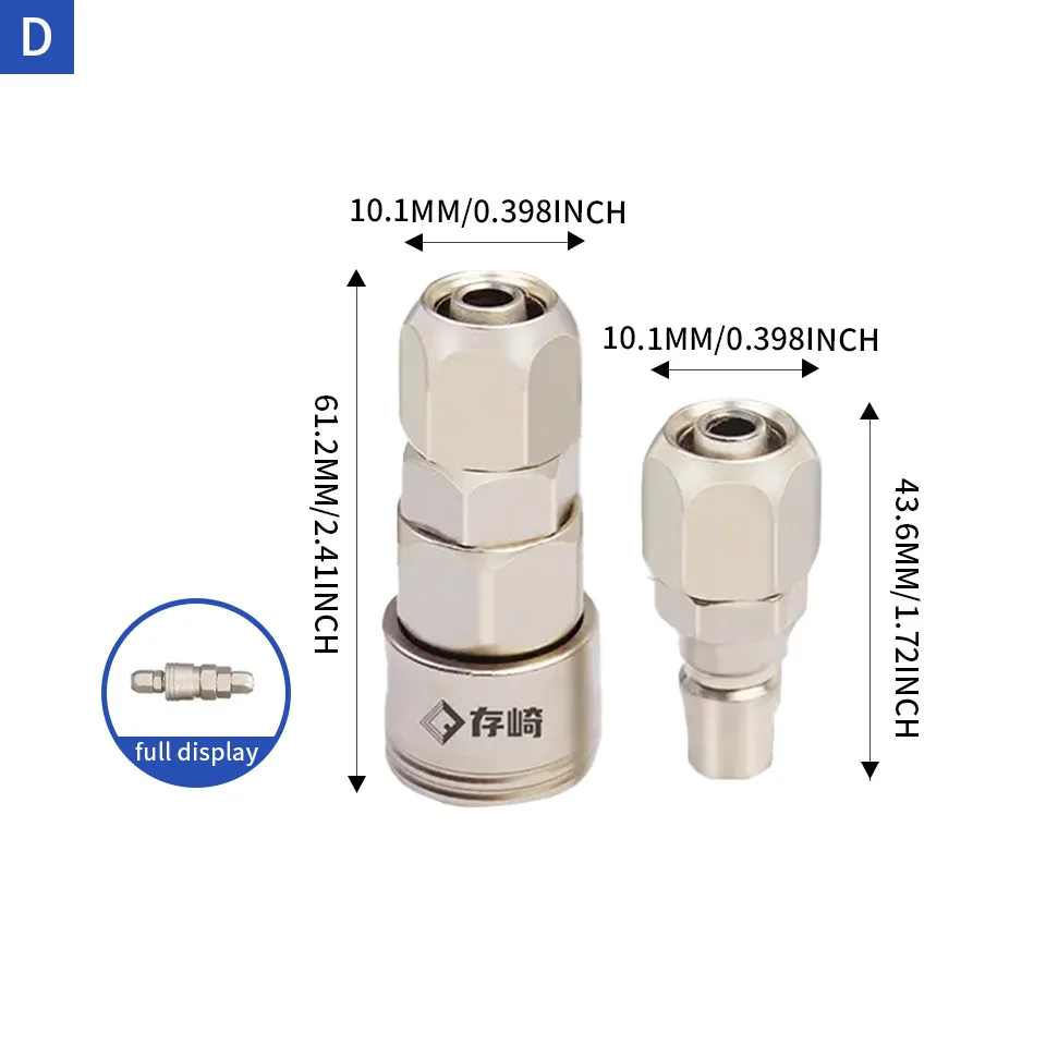 

5 Sets Per Box, Pearl Nickel Self-Locking Connectors, Industrial Grade, Sp30+Pp30, Pipe-Lock Type, Pipe Diameter 6.5*10mm, Pipe-Lock Type Anti-Leakage, Air Pipe Connectors, Special Accessories for Automotive Repair Equipment, Air Compressor, and Assembly 