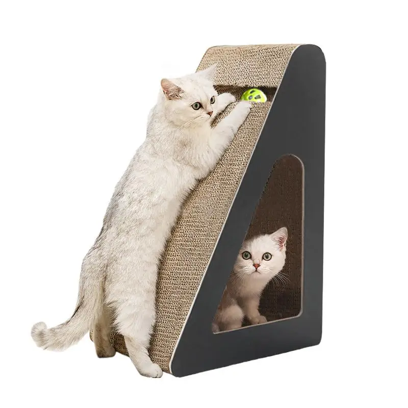 

Corrugated Cat Scratcher Triangular Scratching Post Cat Scrapers Grinding Claw Toys Wear-Resistant Cat Bed Nest Pet Supplies