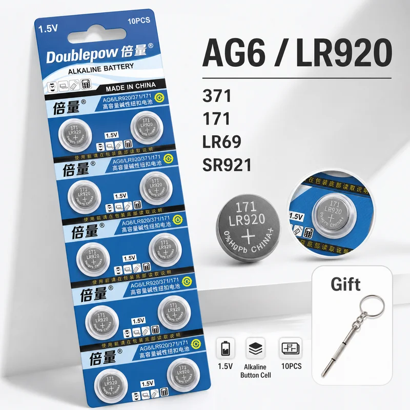 Alkaline Button Cell Battery LR920 AG6 1.5V 2-10PCS, 371 171 LR69 SR921 Coin Battery For Watch Calculator Toy Remote Control