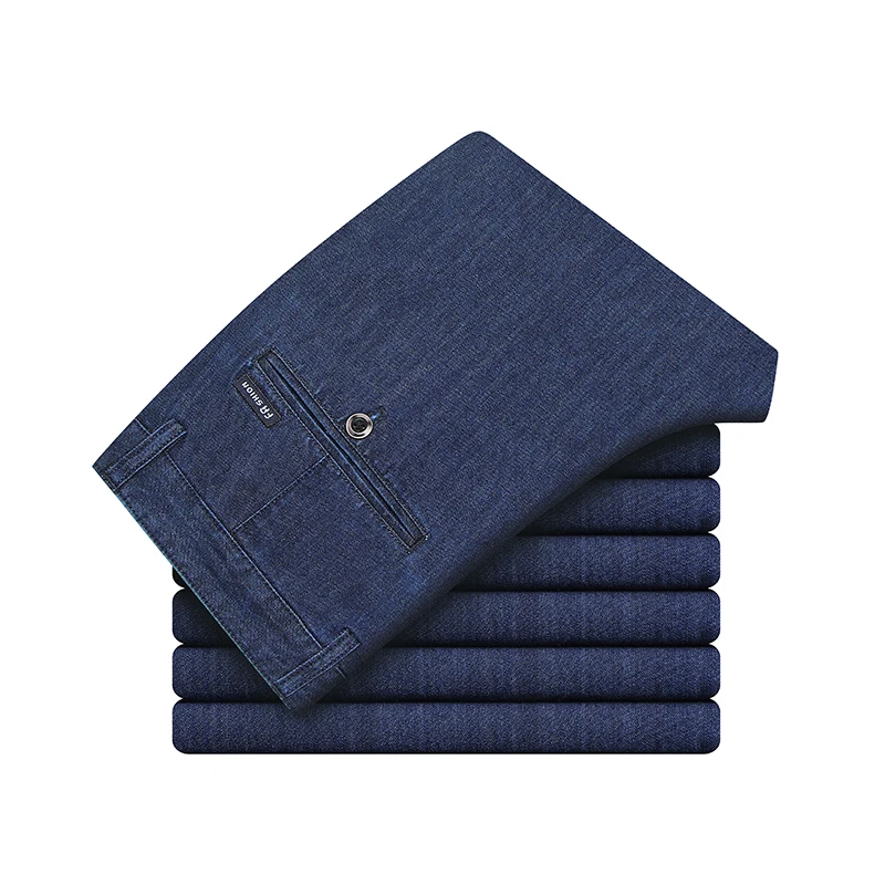 

Cotton Thin Jeans Men's Spring/Summer New Fashion Full Length Baggy Straight Sleeve Casual Men's Denim Pants