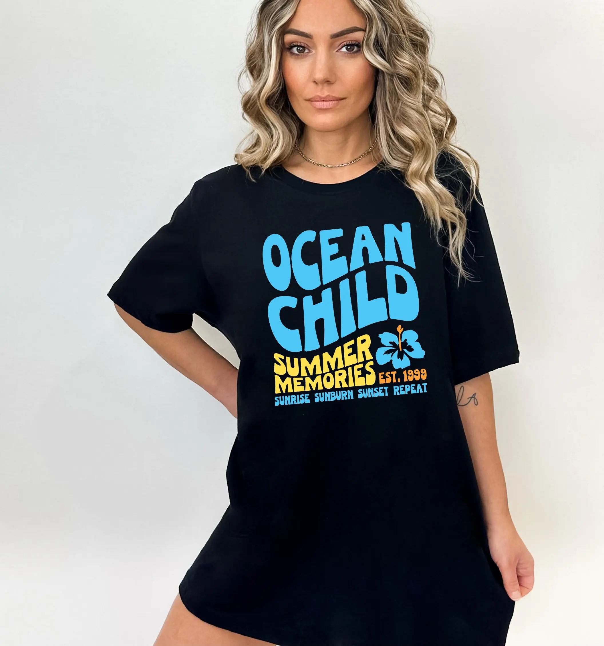 Ocean Child T Shirt Retro Summer Memories Sunrise Sunburn Sunset RepeaT Vacation s RTR434