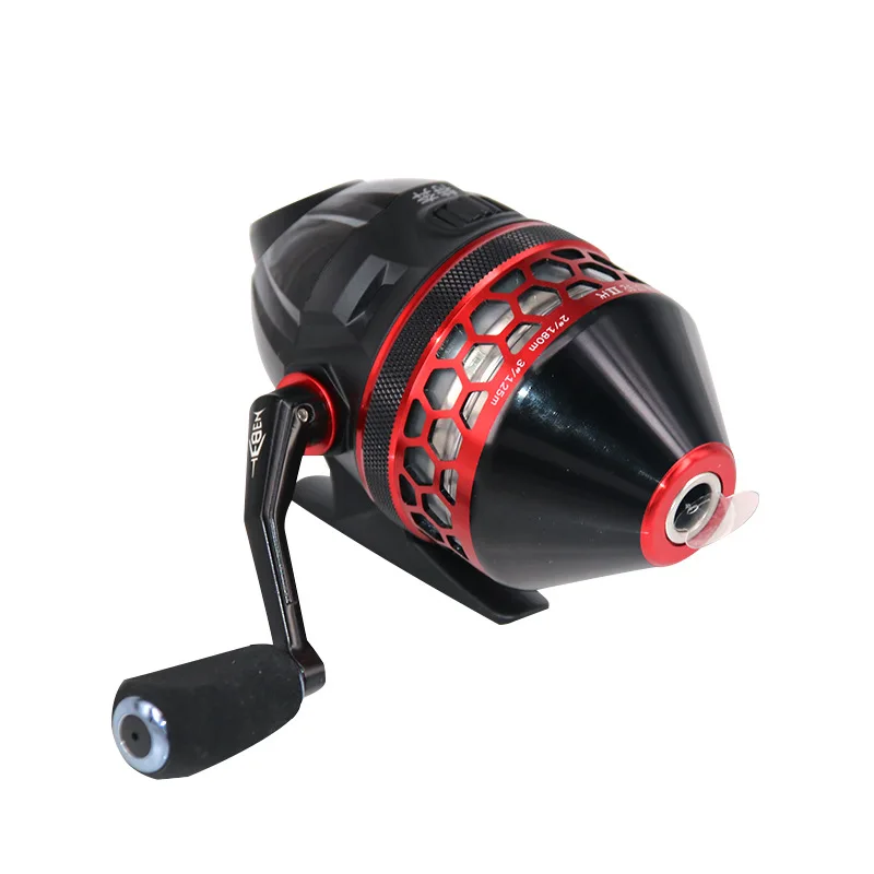 DEUKIO Red Slingshot Fishing Reel 4.0:1 Drum Reel Left Right Hand Catapult Hunting Shooting Closed Reel