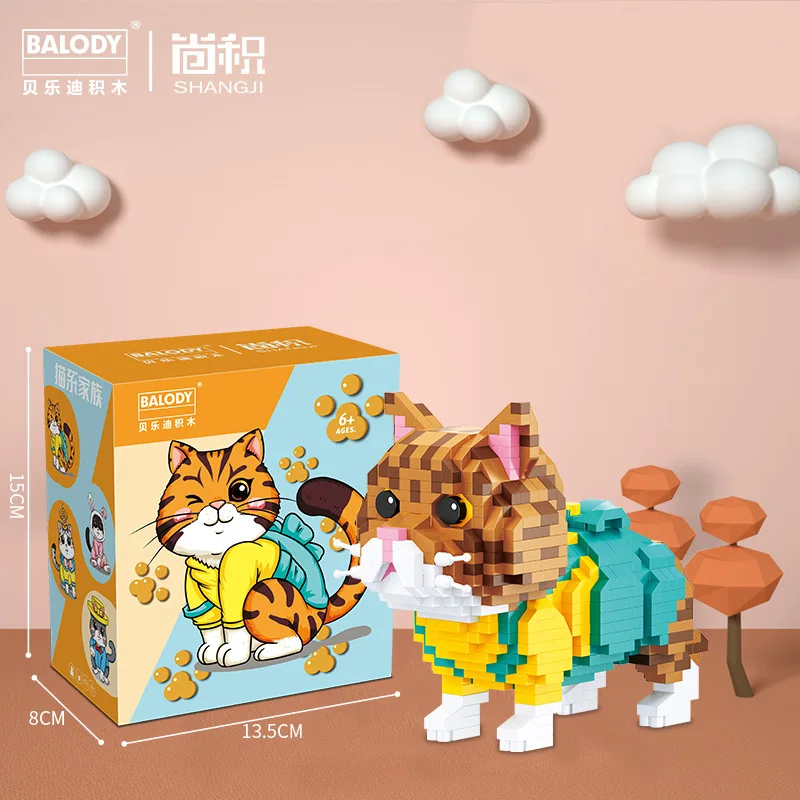 20 Styles Dog Cat Design Micro Building Blocks Build Your Own Animal Pet Blocks Gift for Kids Above 8 Years