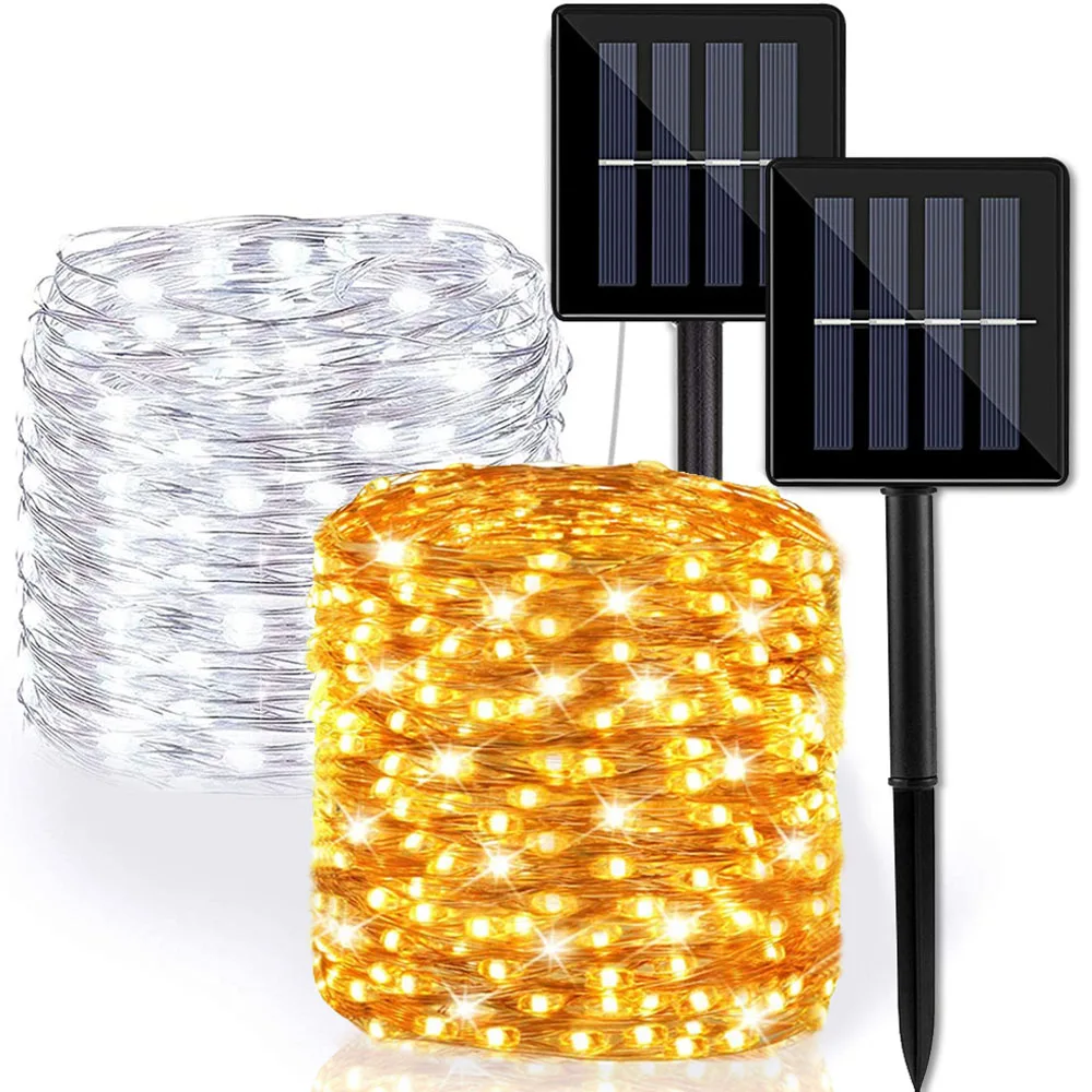 

Solar String Lights Powered Copper Wire LED Solar Fairy LightS Flexible Waterproof Indoor Outdoor Lights for Garden Patio Window